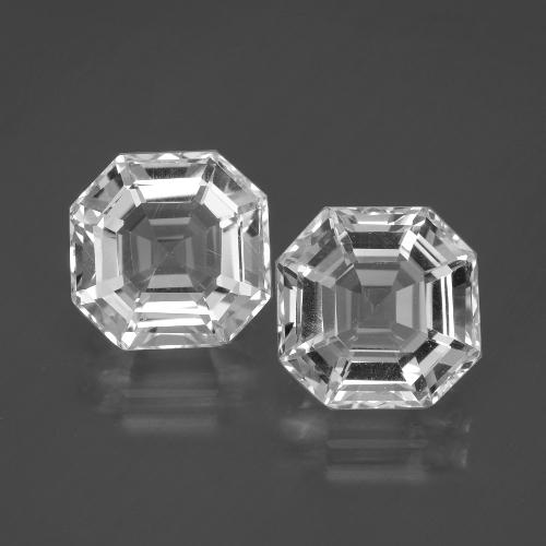 9.79 ct natürliche Klares Weiß Quarz-Edelsteine, Smaragdschliff, VVS-VS