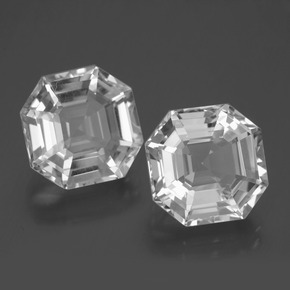13.79 ct natürliche Weiß Quarz-Edelsteine, Smaragdschliff, VVS