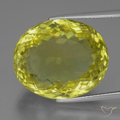 30.47ct Natürlicher Mittelgelb Quarz, Oval, VVS
