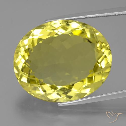 24.07ct Natürlicher Mittelgelb Quarz, Oval, VVS