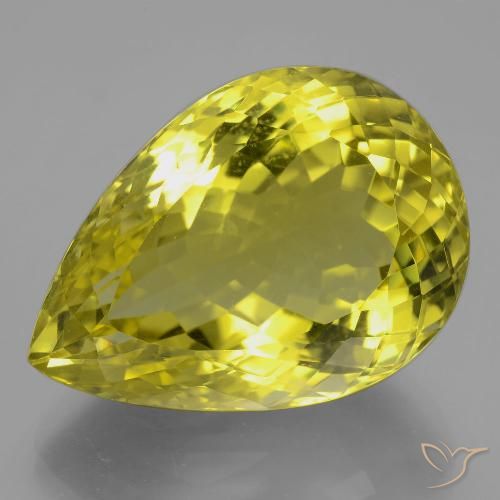 40.47ct Natürlicher Mittelgelb Quarz, Birnenform, VVS