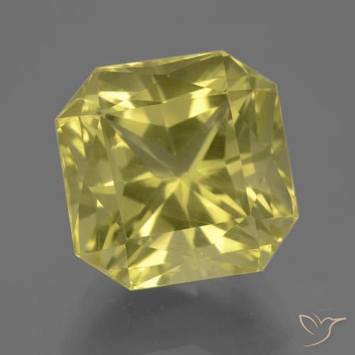 10.50ct Natürlicher Mittelgelb Quarz, Smaragdschliff, VS