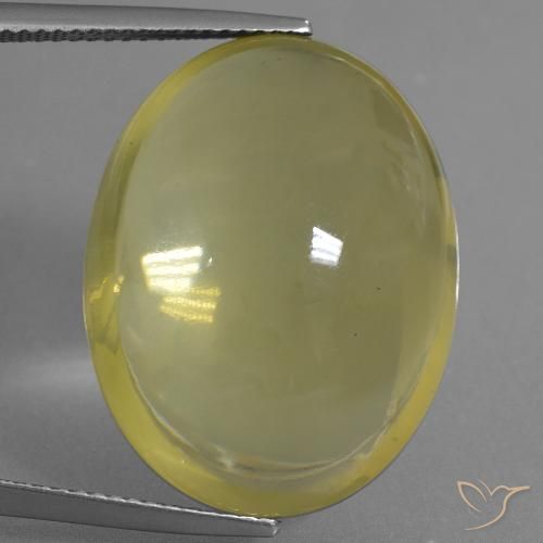 32.26ct Natürlicher hellgelb Quarz, Oval, Transparent