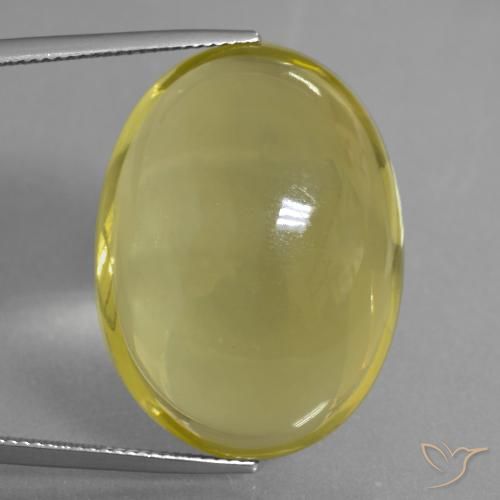 48.99ct Natürlicher Mittelhelles Gelb Quarz, Oval, Transparent
