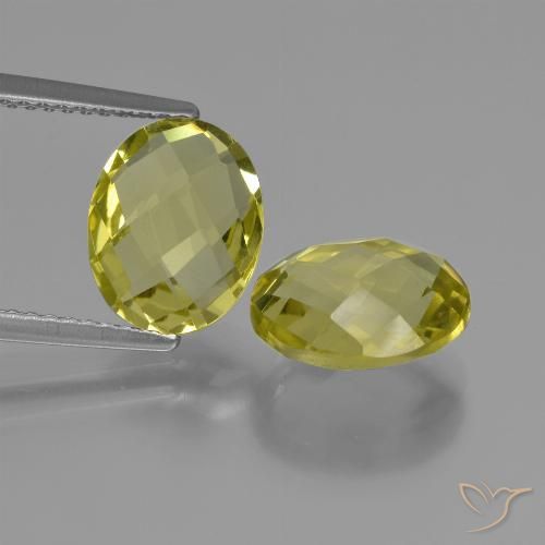 4.70ctw Natürlicher Ananas Gelb Quarz, Oval, VVS-VS