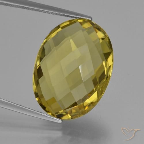 16.80ct Natürlicher Dunkel gelb Quarz, Oval, VVS-VS