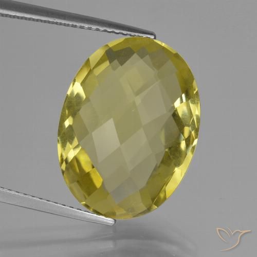 14.16ct Natürlicher hellgelb Quarz, Oval, VS, Photo A