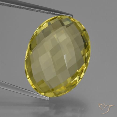 15.69ct Natürlicher Ananas Gelb Quarz, Oval, VVS