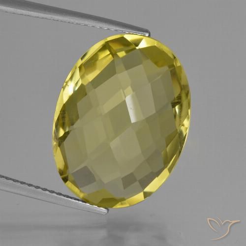 15.00ct Natürlicher Ananas Gelb Quarz, Oval, VVS-VS