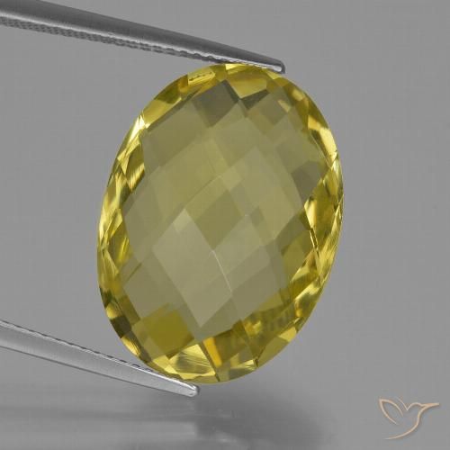 15.21ct Natürlicher hellgelb Quarz, Oval, VS