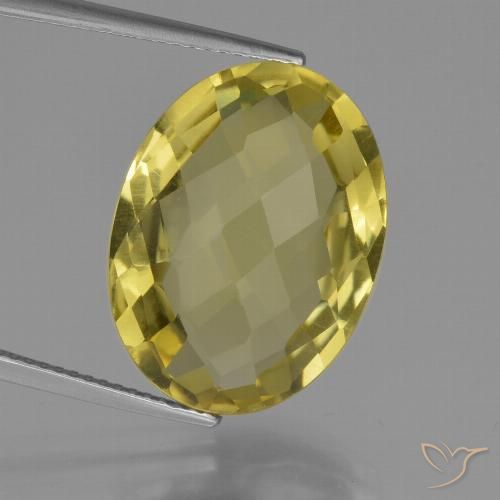 15.41ct Natürlicher hellgelb Quarz, Oval, VS