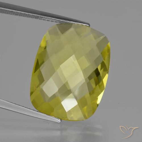14.69ct Natürlicher Ananas Gelb Quarz, Kissen, VVS