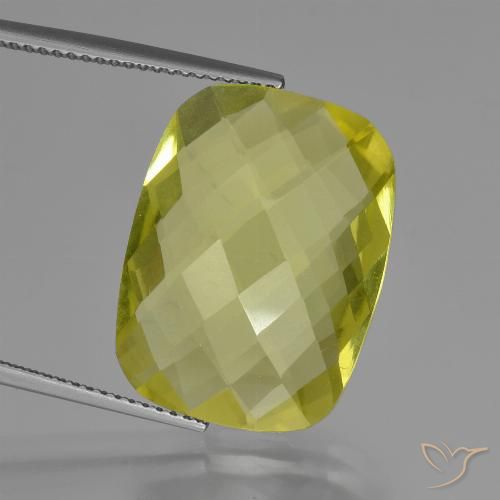 14.91ct Natürlicher hellgelb Quarz, Kissen, VVS