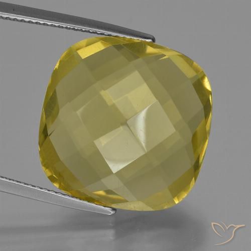 24.24ct Natürlicher hellgelb Quarz, Kissen, VVS