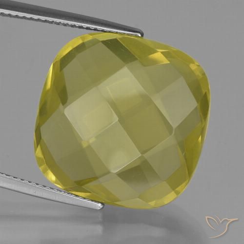 26.94ct Natürlicher Mittelhelles Gelb Quarz, Kissen, VVS