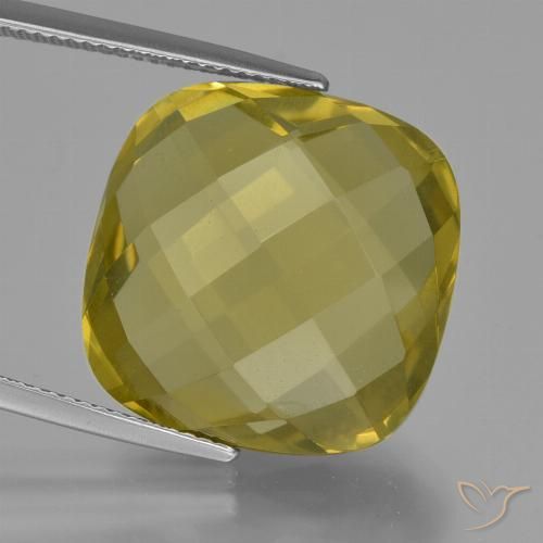 25.94ct Natürlicher hellgelb Quarz, Kissen, VVS-VS
