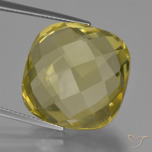 27.43ct Natürlicher hellgelb Quarz, Kissen, VVS