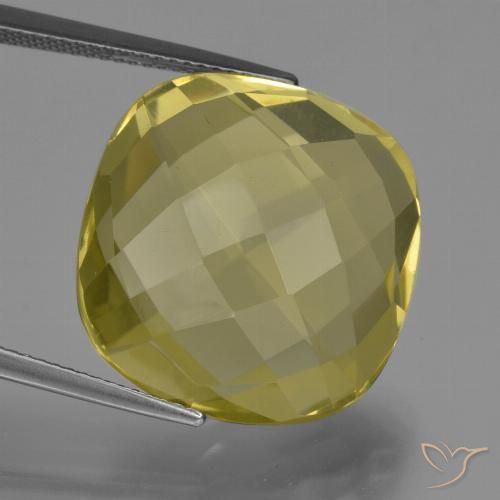 27.25ct Natürlicher hellgelb Quarz, Kissen, VVS-VS, Photo A