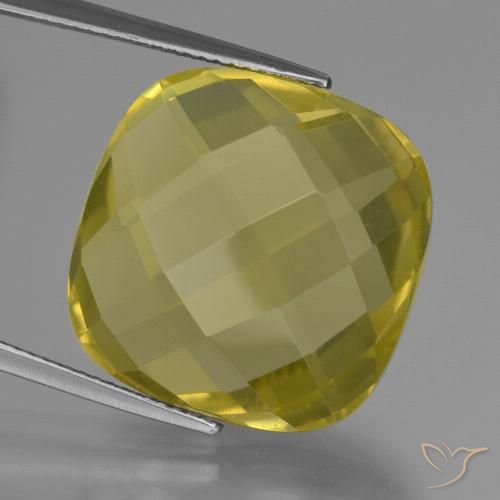 25.93ct Natürlicher Mittelhelles Gelb Quarz, Kissen, VVS-VS