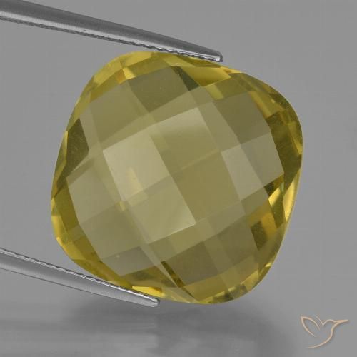 25.51ct Natürlicher hellgelb Quarz, Kissen, VVS