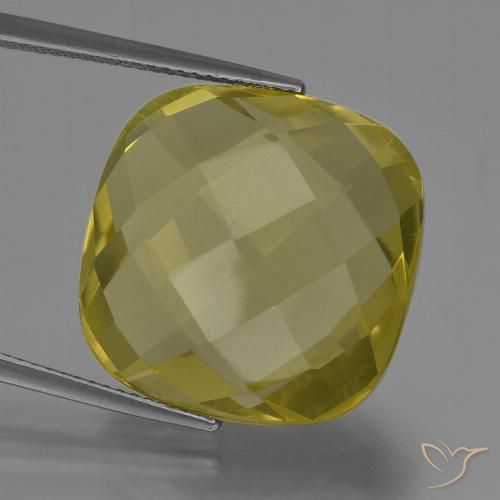 27.19ct Natürlicher hellgelb Quarz, Kissen, VVS-VS