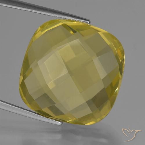27.80ct Natürlicher Mittelhelles Gelb Quarz, Kissen, VVS-VS
