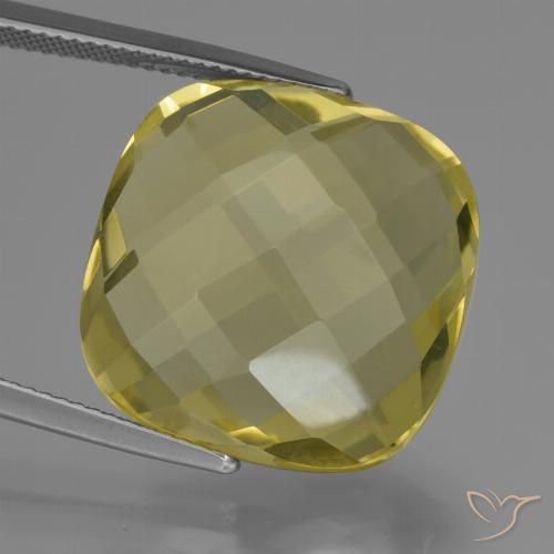 26.72ct Natürlicher hellgelb Quarz, Kissen, VVS