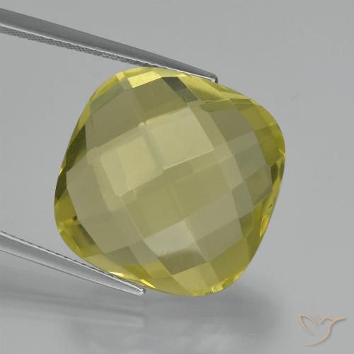 27.42ct Natürlicher hellgelb Quarz, Kissen, VVS-VS