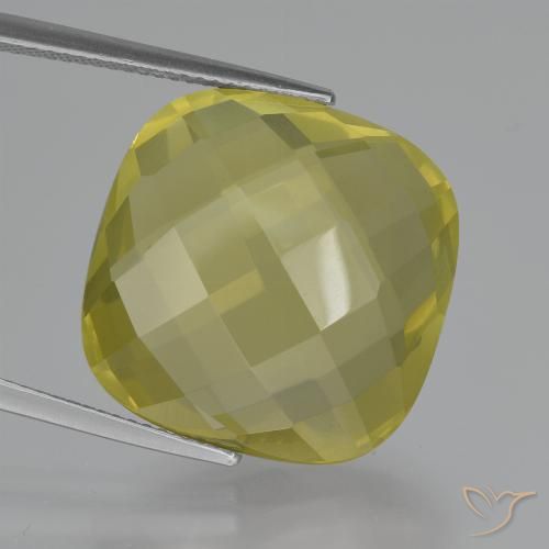 27.69ct Natürlicher hellgelb Quarz, Kissen, VVS-VS