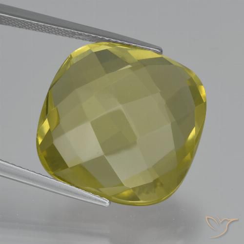 27.26ct Natürlicher hellgelb Quarz, Kissen, VVS-VS