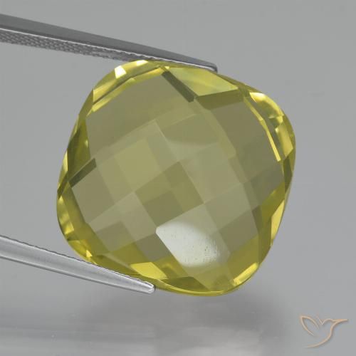 26.21ct Natürlicher hellgelb Quarz, Kissen, VVS-VS