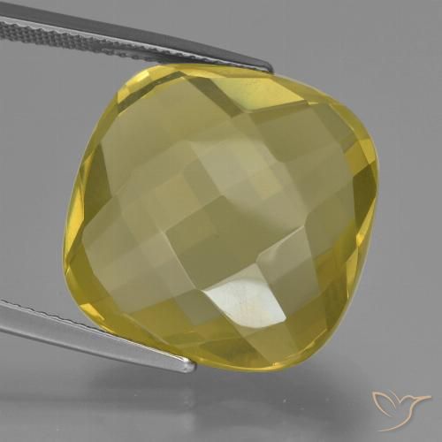 26.30ct Natürlicher Mittelhelles Gelb Quarz, Kissen, VS