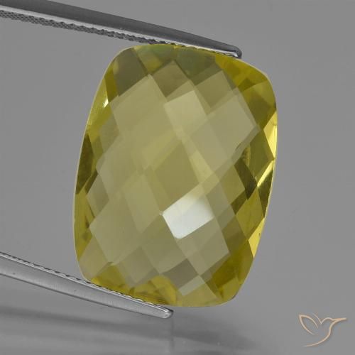 15.21ct Natürlicher Ananas Gelb Quarz, Kissen, VVS
