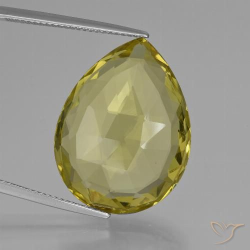 30.31ct Natürlicher Ananas Gelb Quarz, Birnenform, VVS