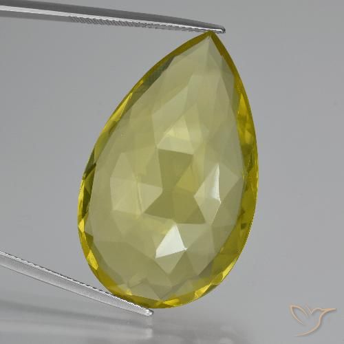 47.98ct Natürlicher Ananas Gelb Quarz, Birnenform, VVS