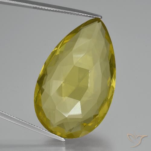 55.06ct Natürlicher hellgelb Quarz, Birnenform, VVS-VS