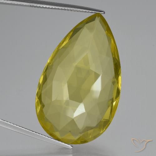 54.86ct Natürlicher Ananas Gelb Quarz, Birnenform, VVS-VS