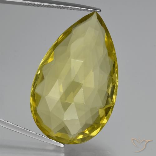 48.88ct Natürlicher Ananas Gelb Quarz, Birnenform, VVS-VS
