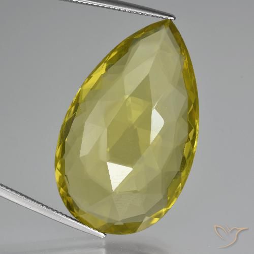 51.54ct Natürlicher Ananas Gelb Quarz, Birnenform, VVS-VS