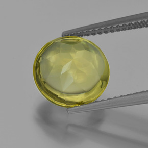 3,95 ctw natürlicher gelber Quarz, Rundschliff, Transparent