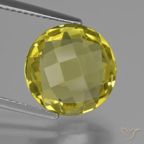 5.28ct Natürlicher Mittelgelb Quarz, Runden, VVS-VS