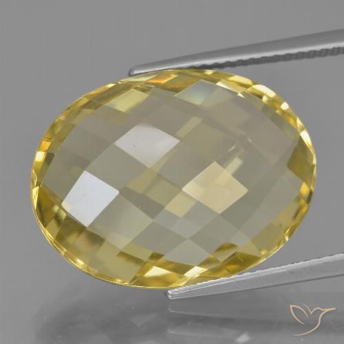 17.03ct Natürlicher hellgelb Quarz, Oval, VS
