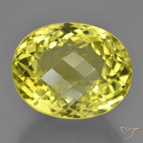 22.75ct Natürlicher Intensives Gelb Quarz, Oval, VVS-VS