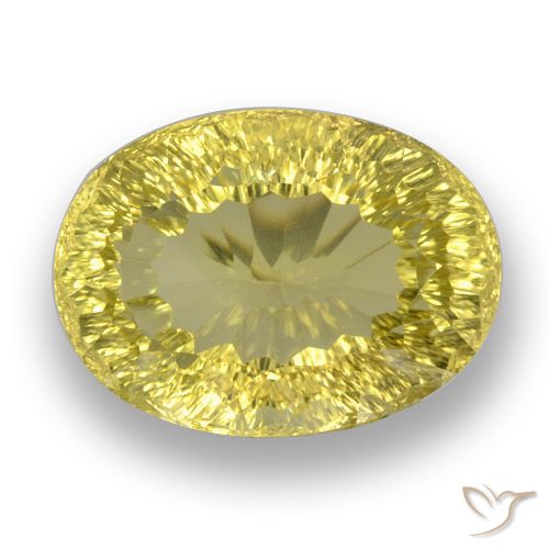 33.78ct Natürlicher Helles Ananasgelb Quarz, Oval, VVS
