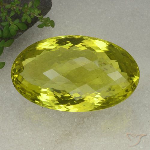 130.99ct Natürlicher Zitronengelb Quarz, Oval, VVS