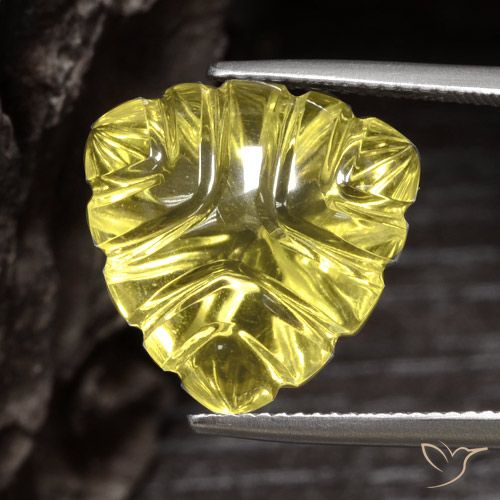 15.33ct Natürlicher Helles Ananasgelb Quarz, Trillion, Transparent