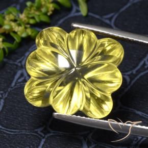 9,17 ctw natürlicher Mittelgelb Quarz, Blumen-Schliff, Transparent