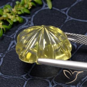 9,17 ctw natürlicher Mittelgelb Quarz, Blumen-Schliff, Transparent