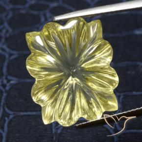 9,17 ctw natürlicher Blasses Gelb Quarz, Blumen-Schliff, Transparent