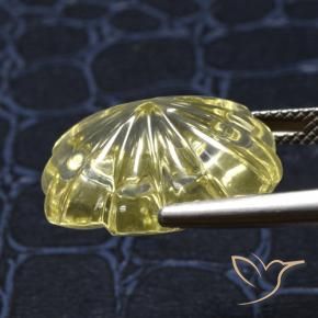 9,17 ctw natürlicher Blasses Gelb Quarz, Blumen-Schliff, Transparent
